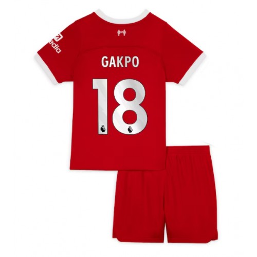 Liverpool Cody Gakpo #18 Domaci Dres za djecu 2023-24 Kratak Rukav (+ Kratke hlače)